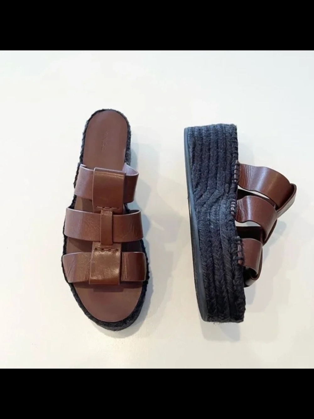 Vince Sabella Mahogony Brown Espadrille Wedge